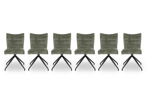 Saturn Set of 6 Swivel Dining Chairs  Green | Bed Sava