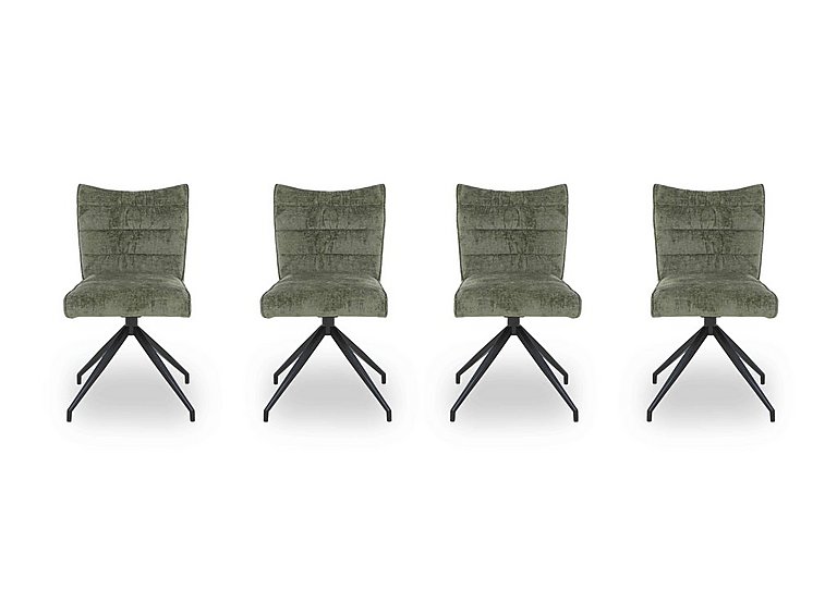 Saturn Set of 4 Swivel Dining Chairs - Green