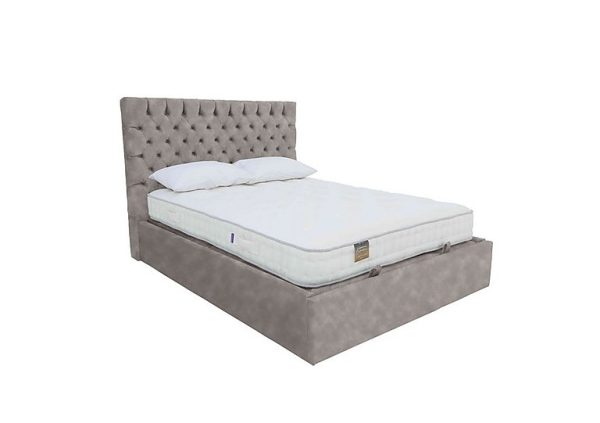 Sergio Ottoman Bed Frame  Double  Dapple Silver | Bed Sava