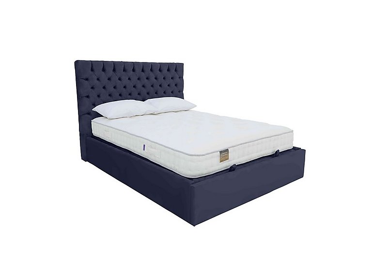 Sergio Ottoman Bed Frame - Double - Smooth Midnight