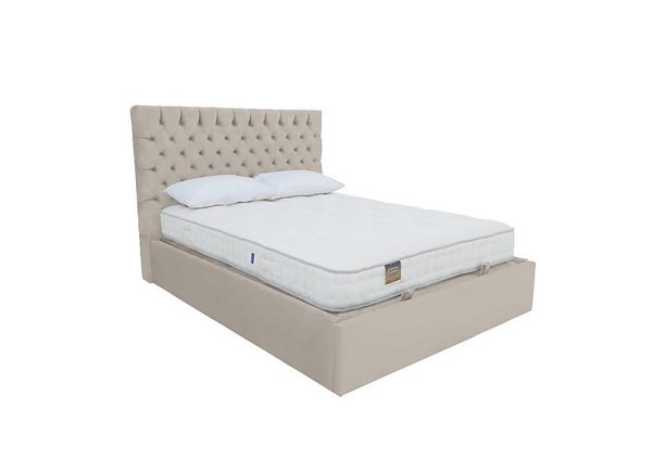 Sergio Ottoman Bed Frame  Double  Smooth Stone | Bed Sava