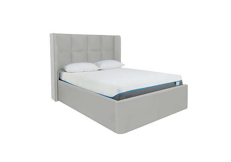 Shiva Ottoman Bed Frame - Double - Velvet Silver