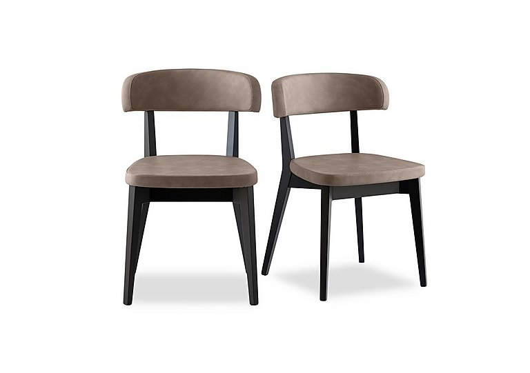 Connubia  Siren Pair of Graphite Wooden Leg Dining Chairs  Desert | Bed Sava