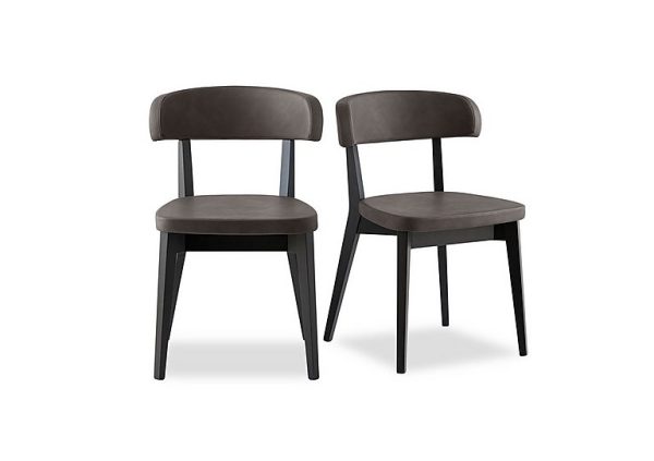 Connubia  Siren Pair of Graphite Wooden Leg Dining Chairs | Bed Sava