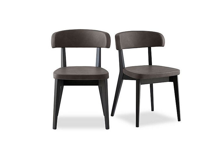 Connubia  Siren Pair of Graphite Wooden Leg Dining Chairs | Bed Sava