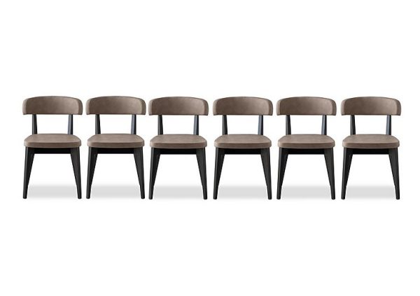 Connubia  Siren Set of 6 Graphite Wooden Leg Dining Chairs  Desert | Bed Sava