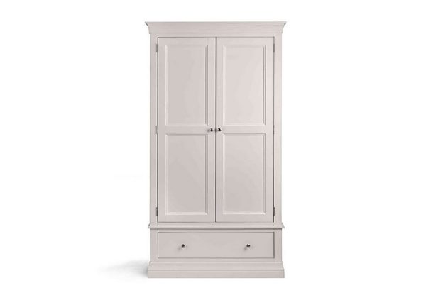 Sophia 2 Door 1 Drawer Wardrobe  Light Grey | Bed Sava