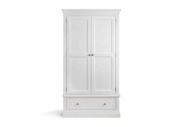 Sophia 2 Door 1 Drawer Wardrobe  Surf White | Bed Sava