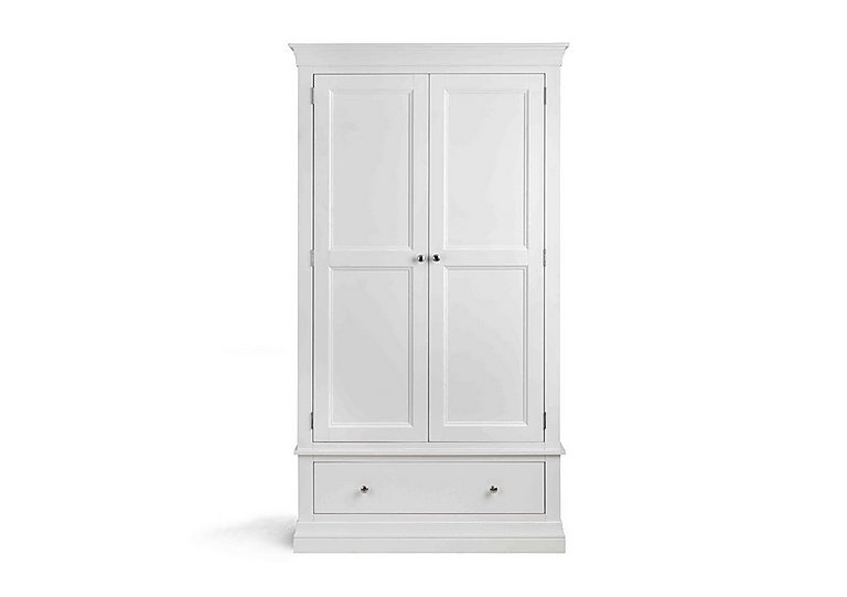 Sophia 2 Door 1 Drawer Wardrobe - Surf White