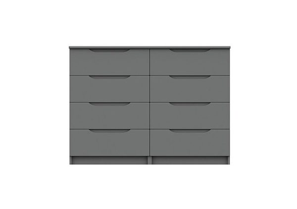 London Bedrooms  St Pancras 4 + 4 Drawer Chest  Dust Grey Gloss | Bed Sava