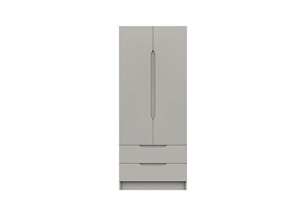 London Bedrooms  St Pancras 2 Door 2 Drawer Wardrobe  Light Grey | Bed Sava