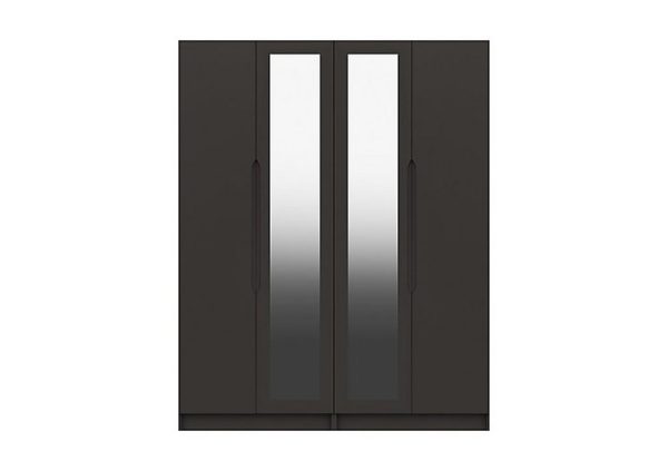 London Bedrooms  St Pancras 4 Door Tall Wardrobe with 2 Mirrors | Bed Sava