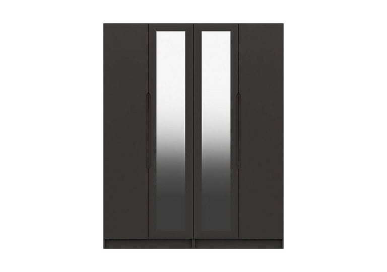 London Bedrooms  St Pancras 4 Door Tall Wardrobe with 2 Mirrors | Bed Sava