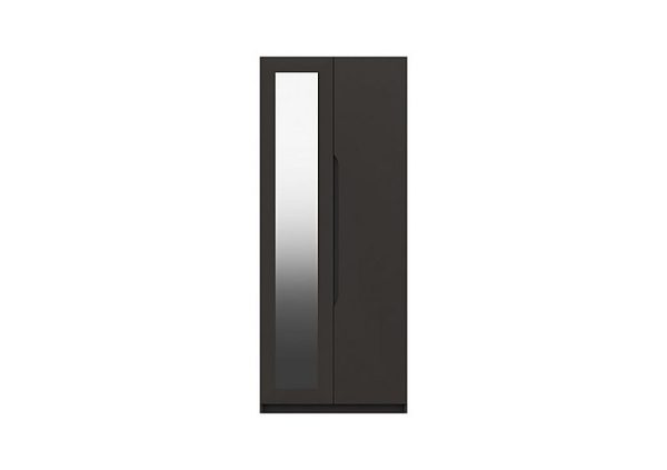 London Bedrooms  St Pancras 2 Door Wardrobe with Mirror  Graphite | Bed Sava