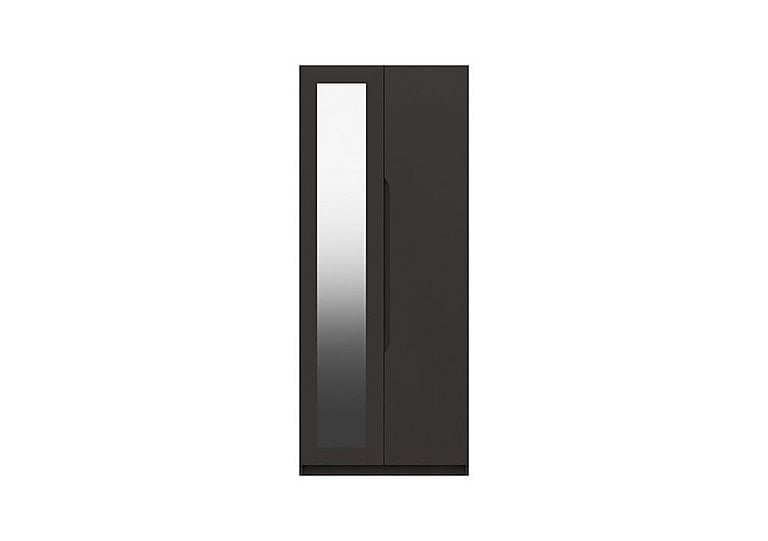 London Bedrooms  St Pancras 2 Door Wardrobe with Mirror  Graphite | Bed Sava