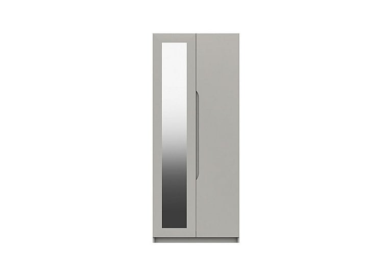 London Bedrooms  St Pancras 2 Door Wardrobe with Mirror  Light Grey | Bed Sava