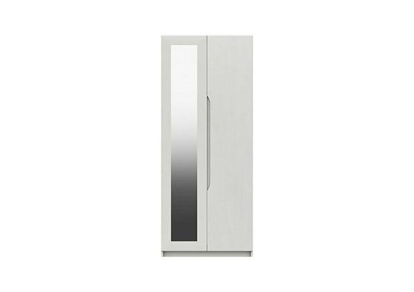 London Bedrooms  St Pancras 2 Door Wardrobe with Mirror  White | Bed Sava