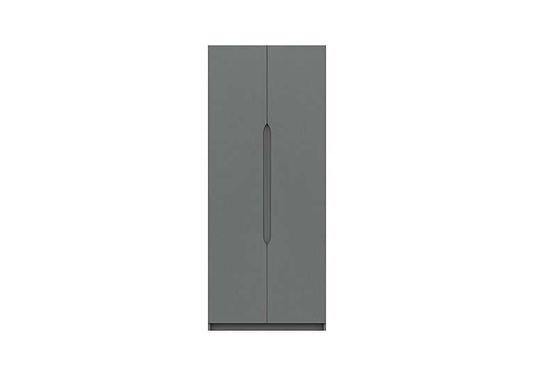 London Bedrooms  St Pancras 2 Door Wardrobe  Dust Grey Gloss | Bed Sava