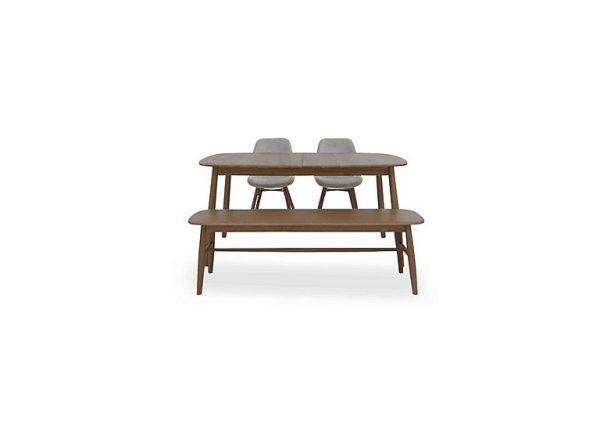 Stockholm Extending Dining Table with 2 Upholstered Chairs and a Bench  Dark Oak | Bed Sava