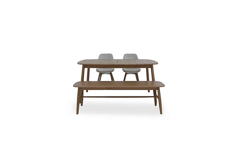 Stockholm Extending Dining Table with 2 Upholstered Chairs and a Bench - Dark Oak