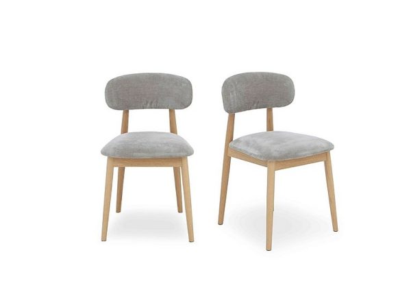 Stockholm Pair of Wooden Dining Chairs  Light Oak | Bed Sava