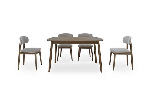 Stockholm Small Extending Dining Table and 4 Wooden Chairs  Dark Oak | Bed Sava