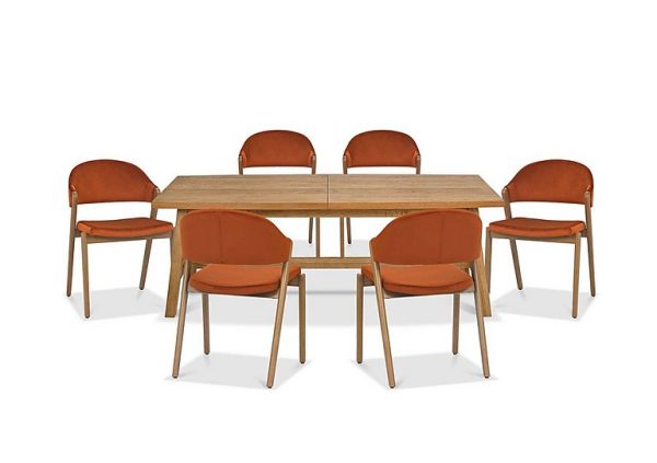 Stratford Large Extending Dining Table with 6 Fabric Chairs | Bed Sava
