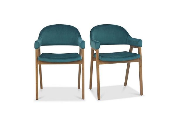 Stratford Pair of Fabric Dining Arm Chairs | Bed Sava