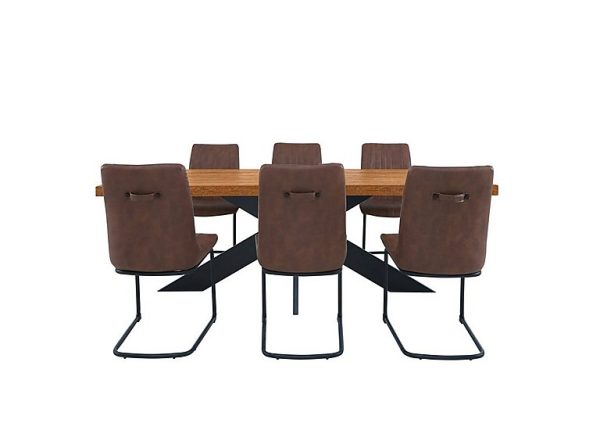 Bodahl  Terra Dining Table with Star Leg  6 Cognac Chairs  Old Bassano | Bed Sava