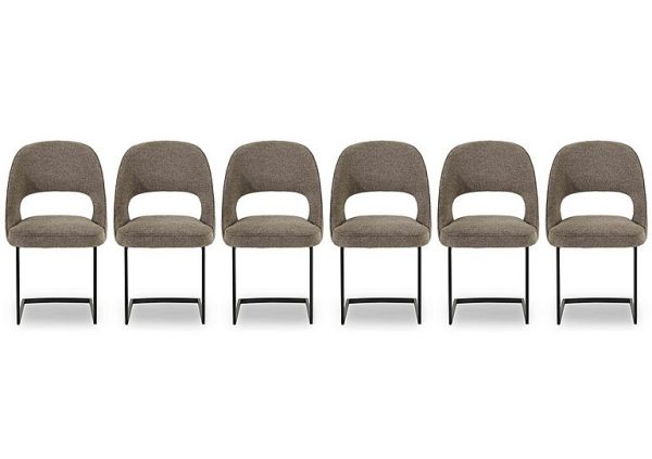Tiber Set of 6 Cantilever Dining Chairs  Truffle | Bed Sava
