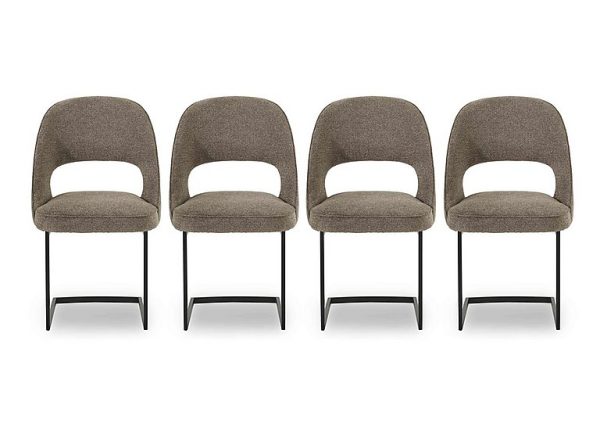 Tiber Set of 4 Cantilever Dining Chairs  Truffle | Bed Sava
