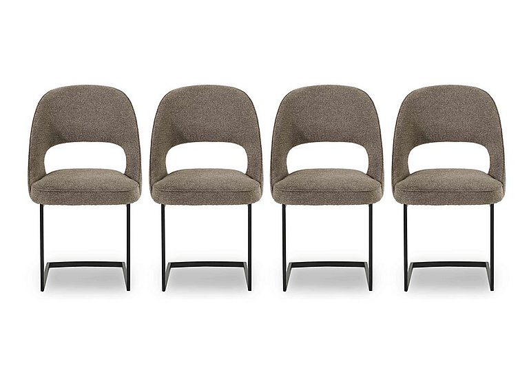 Tiber Set of 4 Cantilever Dining Chairs - Truffle