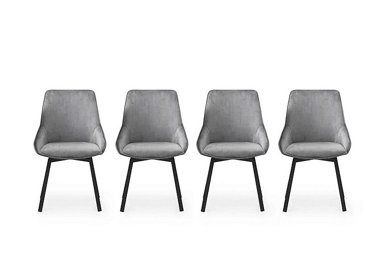 Veja Set of 4 Swivel Dining Chairs - Grey