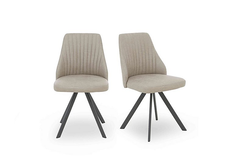 Vida Pair of Swivel Dining Chairs - Light Grey