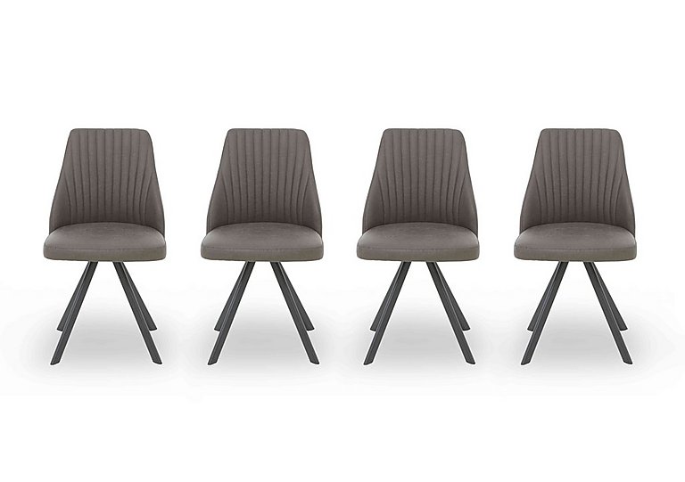 Vida Set of 4 Swivel Dining Chairs - Dark Grey