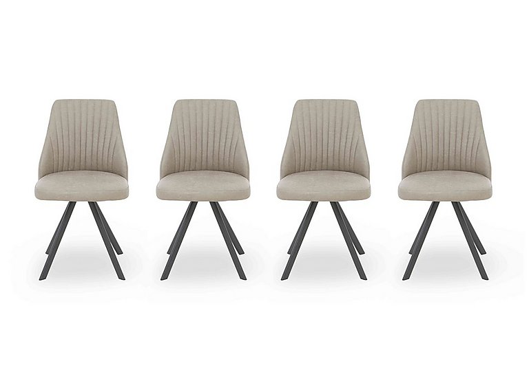 Vida Set of 4 Swivel Dining Chairs - Light Grey