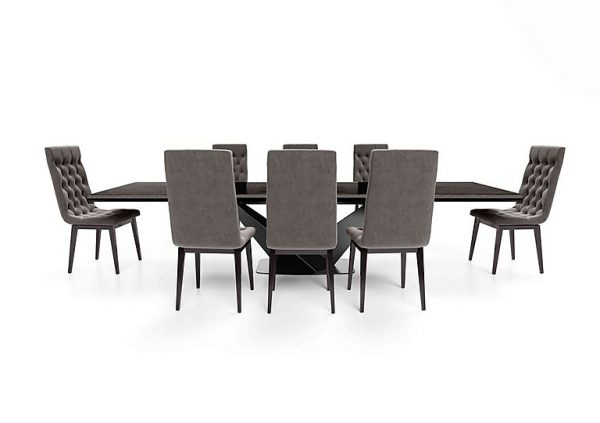 Vita Extending Dining Table and 8 Button Back Chairs  260 cm  Miraglio Granite | Bed Sava