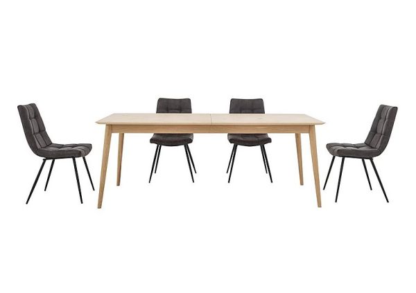 Walker Extending Dining Table and 4 Chairs  Grey | Bed Sava