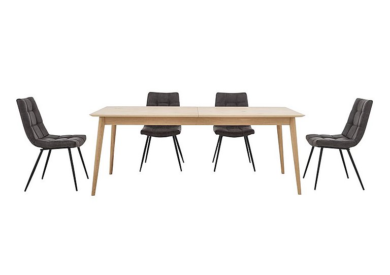Walker Extending Dining Table and 4 Chairs - Grey