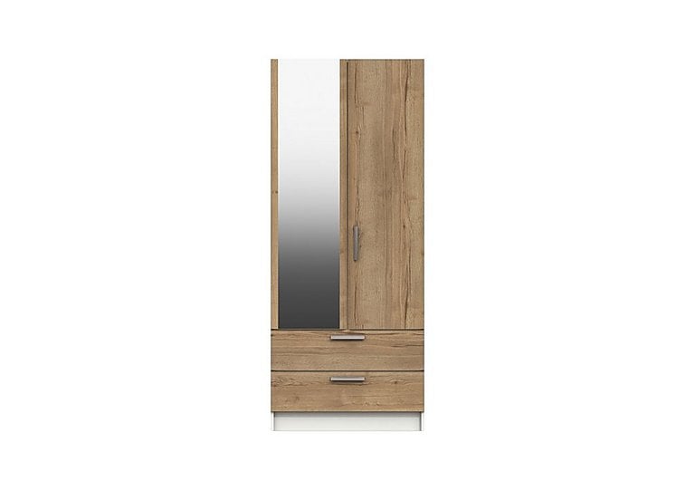 London Bedrooms Waterloo  2 Door 2 Drawer Wardrobe with Mirror  White | Bed Sava