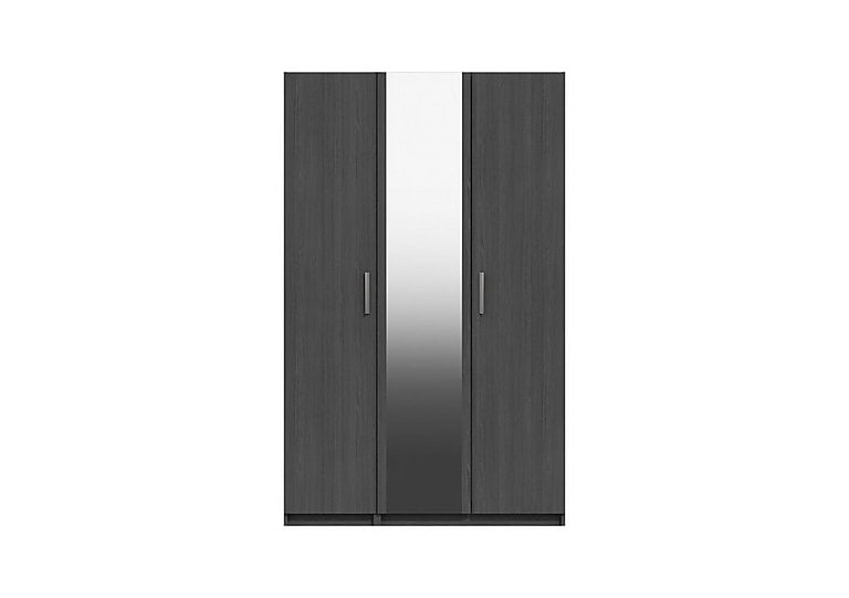 London Bedrooms Waterloo  3 Door Wardrobe with Mirror  Graphite | Bed Sava
