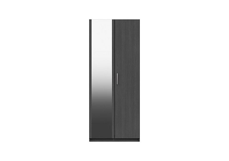 London Bedrooms Waterloo  2 Door Wardrobe with Mirror  Graphite | Bed Sava