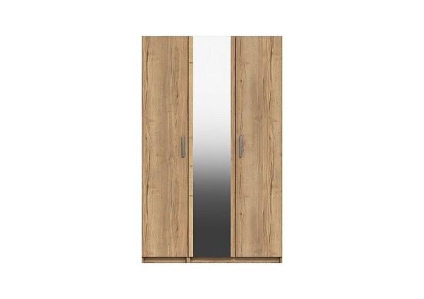 London Bedrooms Waterloo  3 Door Wardrobe with Mirror  Natural Rustic Oak | Bed Sava