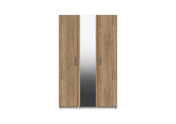 London Bedrooms Waterloo  3 Door Wardrobe with Mirror  White | Bed Sava