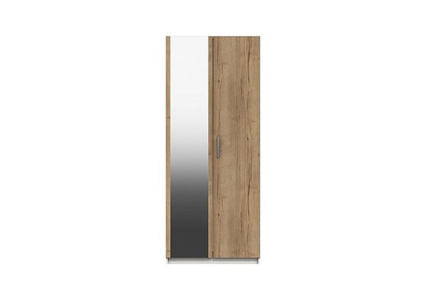 London Bedrooms Waterloo  2 Door Wardrobe with Mirror  White | Bed Sava
