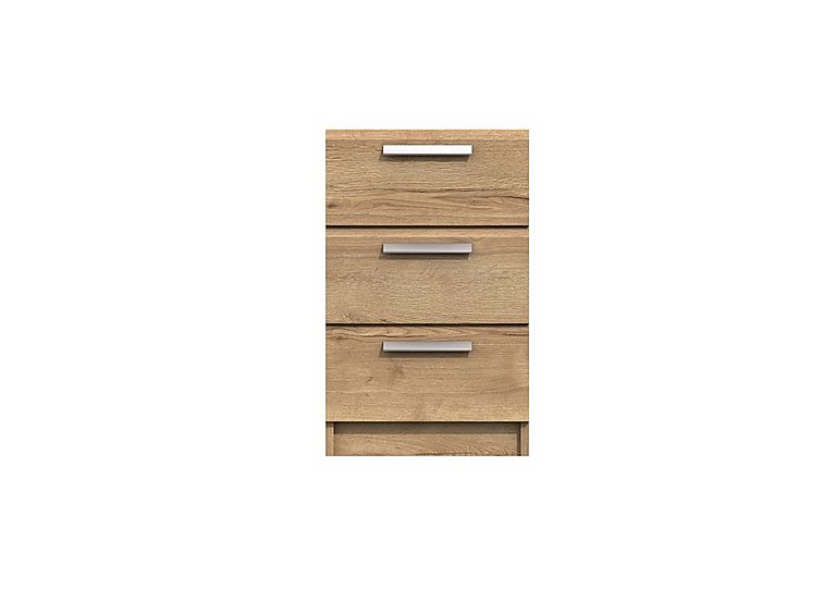 London Bedrooms Waterloo - 3 Drawer Bedside Cabinet - Natural Rustic Oak