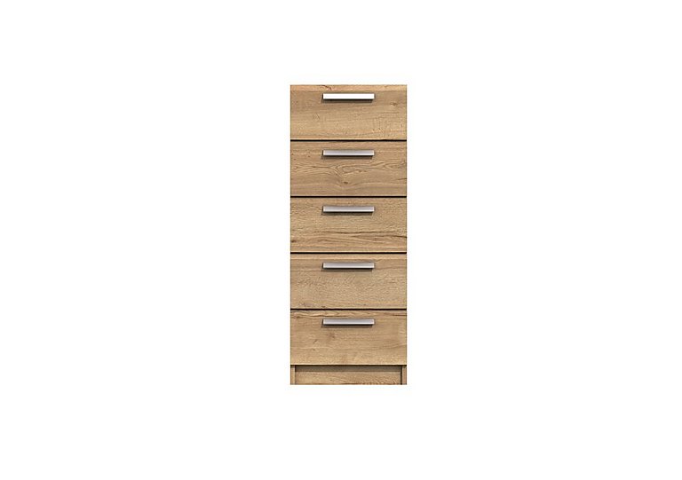 London Bedrooms Waterloo - 5 Drawer Tall Chest - Natural Rustic Oak