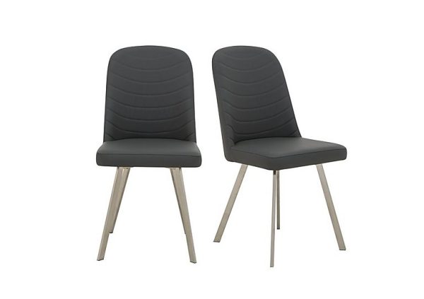 Wizard Pair of Dining Chairs  Grey | Bed Sava