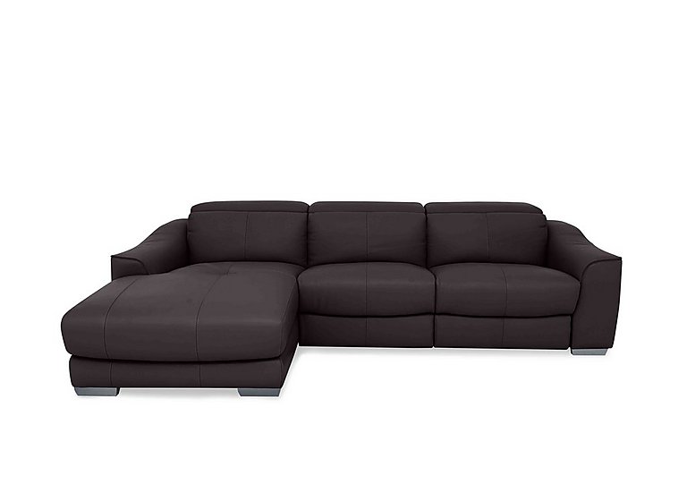 Xavier NC Leather Double Power Recliner Left Hand Facing Chaise End Sofa with Power Headrests