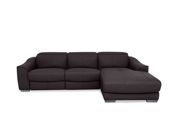 Xavier NC Leather Double Power Recliner Right Hand Facing Chaise End Sofa with Power Headrests | Bed Sava